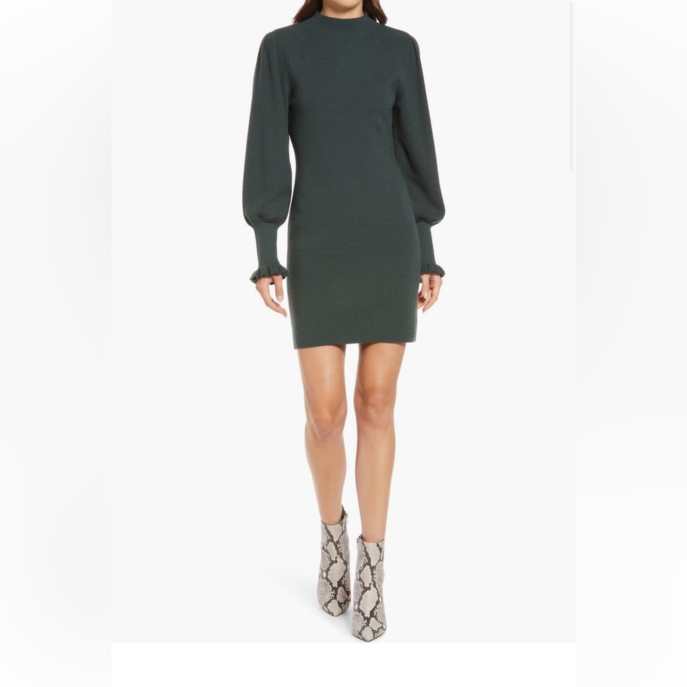 Chelsea28 Cream Ballooned Long Sleeve Dress